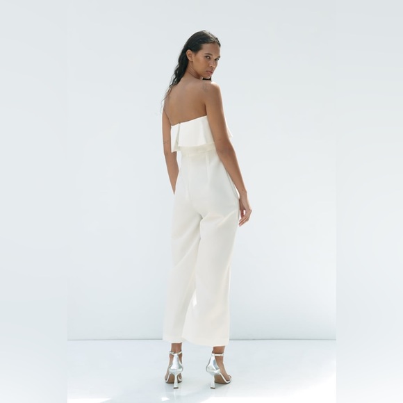 NWT ZARA STRAIGHT NECK CAPE JUMPSUIT - Picture 2 of 8